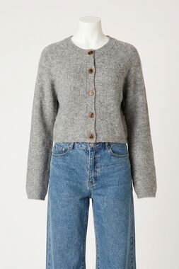 NEW NIA lisa cropped cardigan top in heather grey
